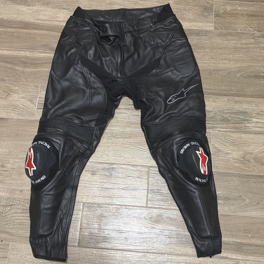 Alpinestars Track Leather Motorcycle Pants CE Armored Sliders US 40
